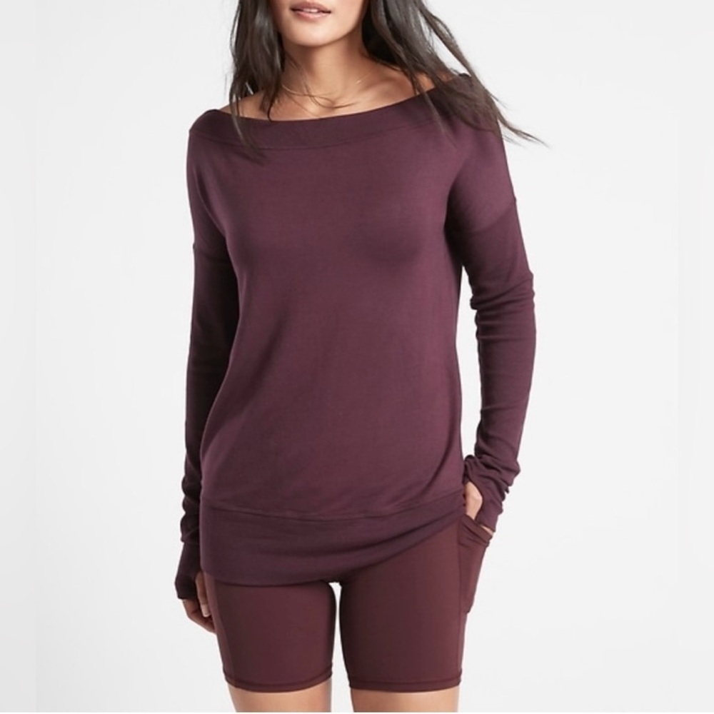 Athleta Maroon Knit Top